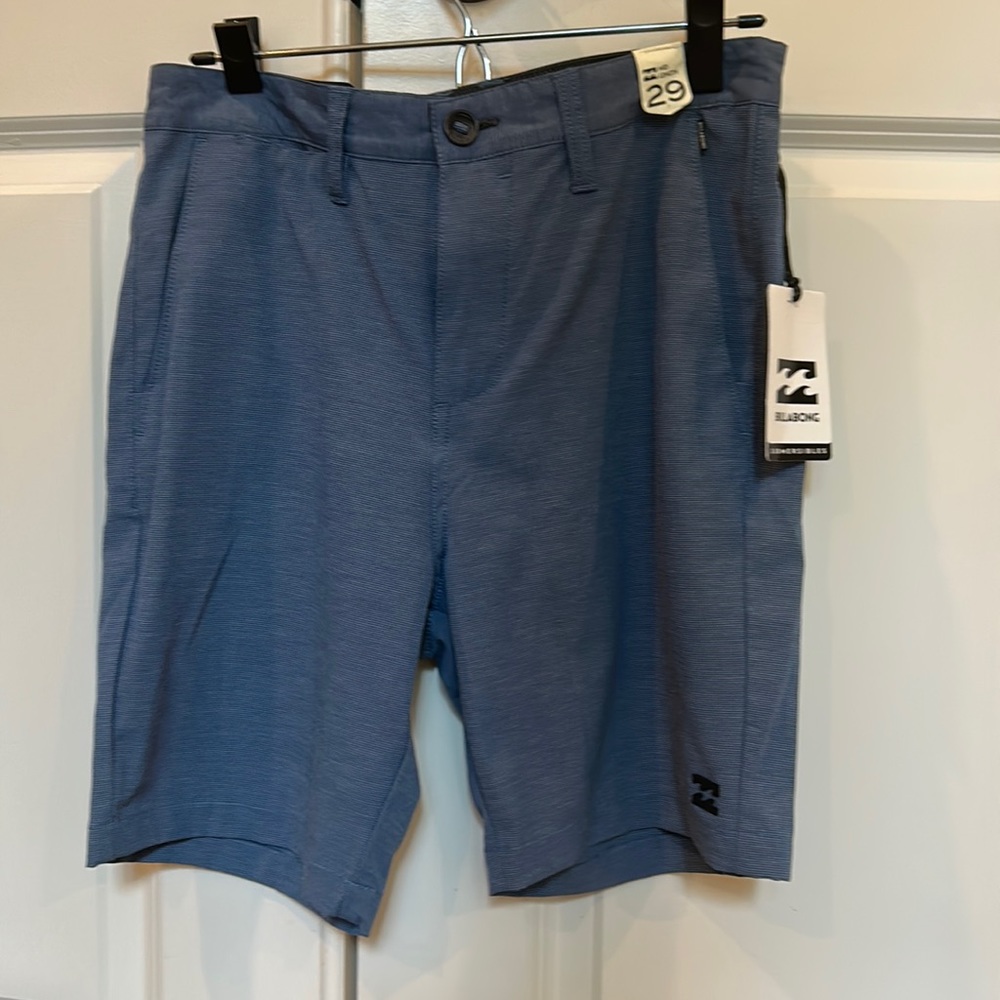 NEW with Tags! Men’s Billabong Submersibles Blue Grey size 29 Quick Dry Stretch